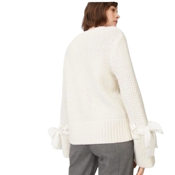 Club Monaco XS Cream Tie Sleeves Sweater - Picture 6 of 12